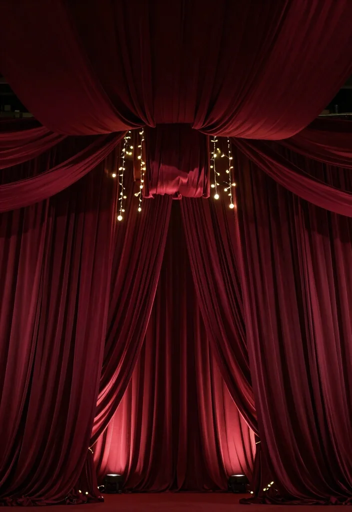 16 Wedding Decorations Burgundy Ideas With Rich Romance - 5. Burgundy Draping for a Dreamy Look 1