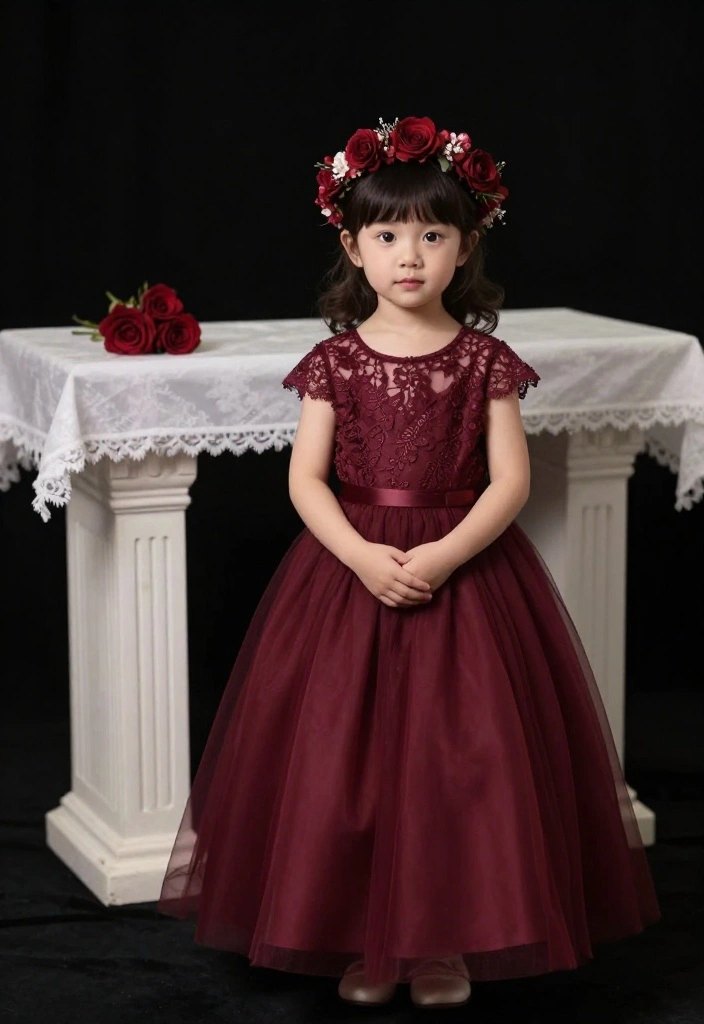 16 Wedding Decorations Burgundy Ideas With Rich Romance - 6. Burgundy Flower Girl Dresses 1