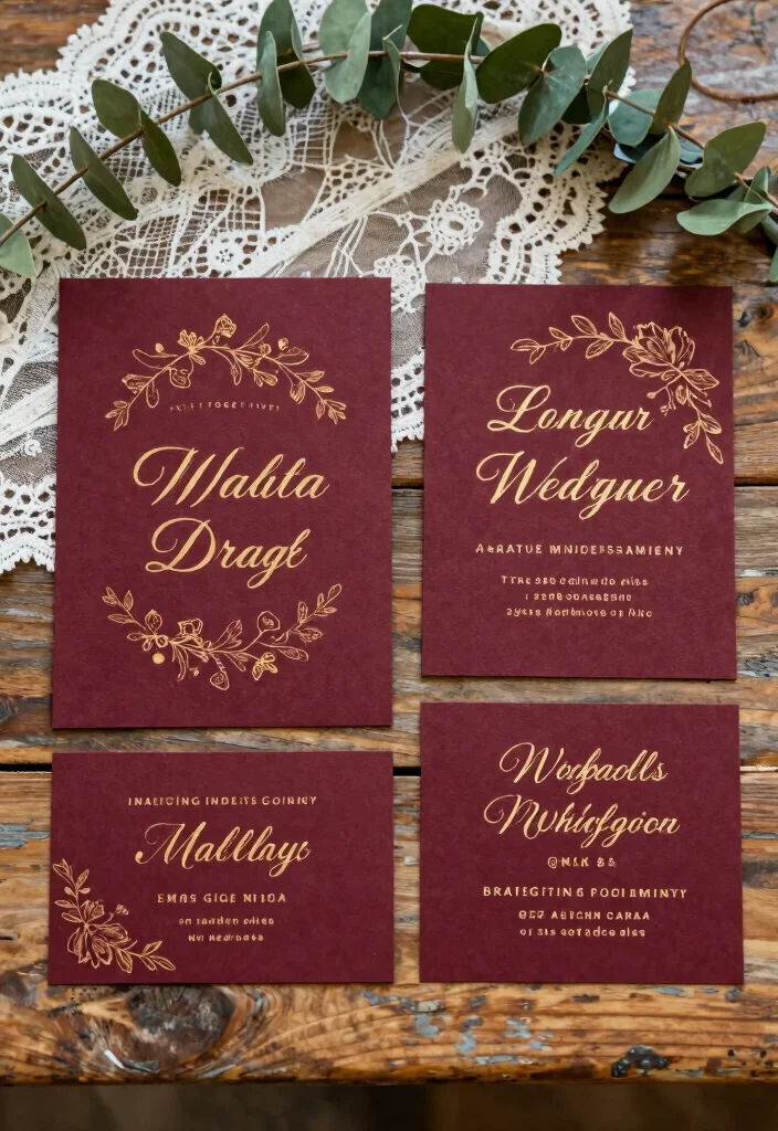 16 Wedding Decorations Burgundy Ideas With Rich Romance - 7. Burgundy Themed Wedding Invitations 1
