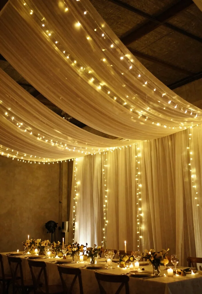 16 Wedding Decorations at Home Ideas That Feel Magical 2 16 Wedding Decorations at Home Ideas That Feel Magical - 2. Dreamy Fairy Light Canopy 1