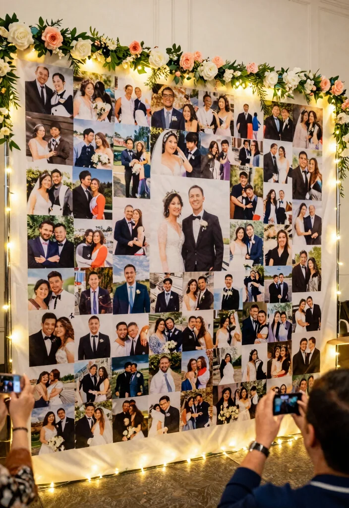 16 Wedding Decorations at Home Ideas That Feel Magical 13 16 Wedding Decorations at Home Ideas That Feel Magical - 3. Personalized Photo Backdrop 1