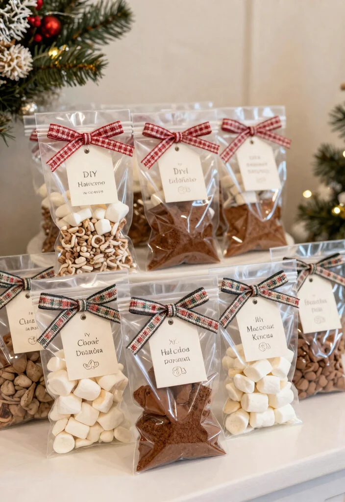 16 Wedding Favor Table Ideas That Look Stunning - 15. DIY Hot Cocoa Kits 1