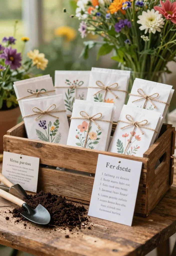 16 Wedding Favor Table Ideas That Look Stunning - 3. Seed Packets 1