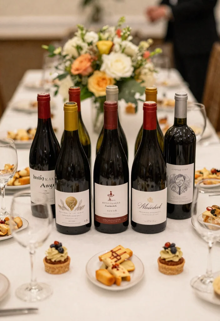 16 Wedding Favor Table Ideas That Look Stunning - 8. Customized Wine Bottle Labels 1