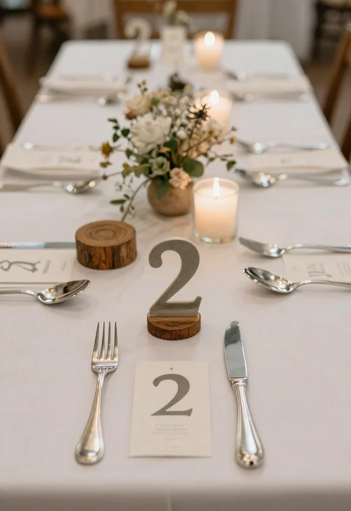 16 Wedding Table Numbers 2026 Trending Ideas That Feel Creative - 10. Silverware Table Numbers 1