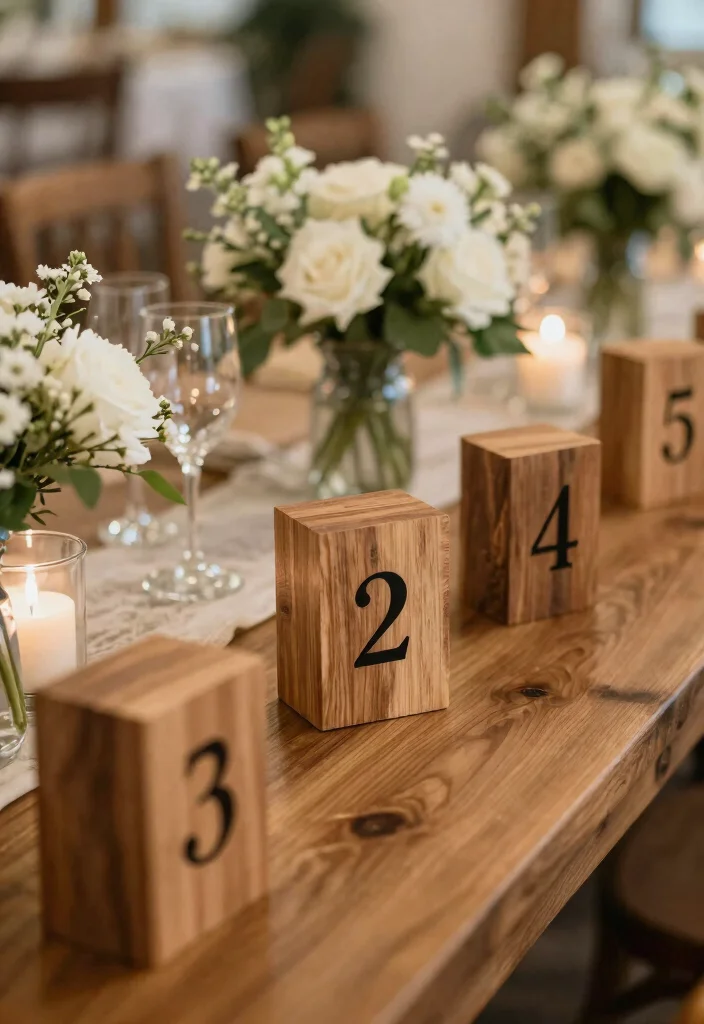 16 Wedding Table Numbers 2026 Trending Ideas That Feel Creative - 11. Wooden Block Table Numbers 1