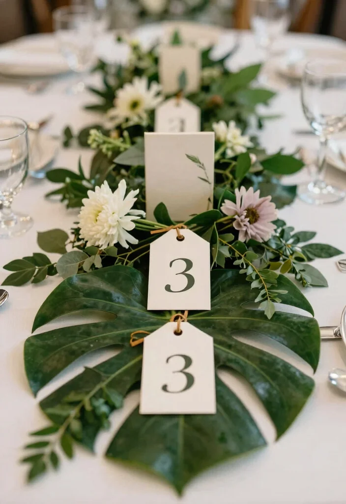 16 Wedding Table Numbers 2026 Trending Ideas That Feel Creative - 13. Foliage Table Numbers 1