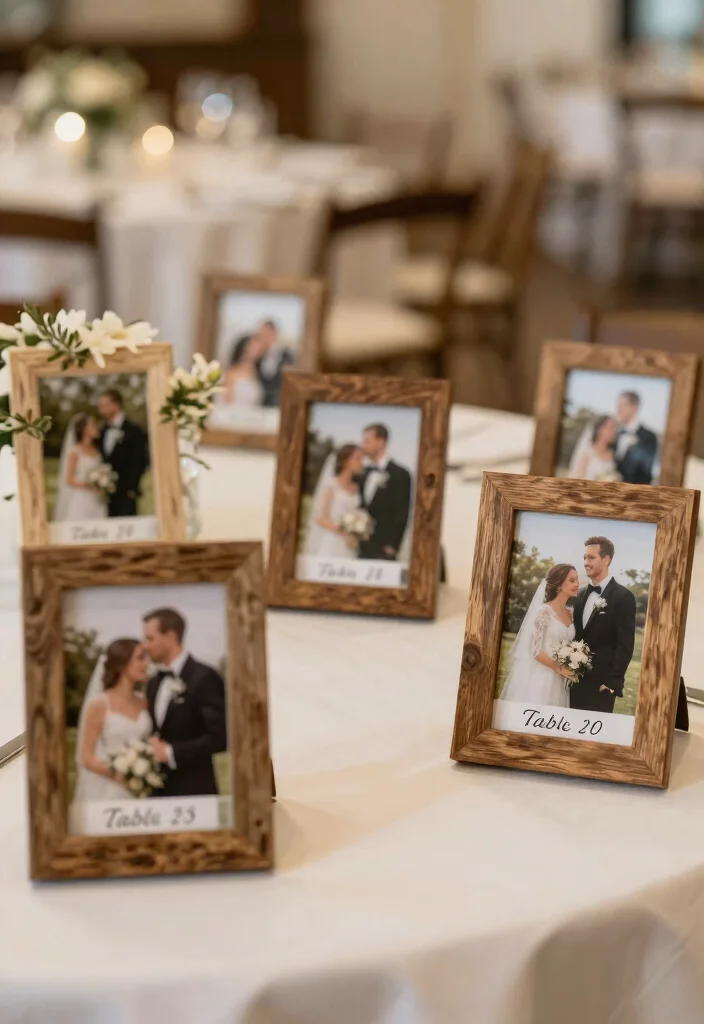 16 Wedding Table Numbers 2026 Trending Ideas That Feel Creative - 16. Photo Frame Table Numbers 1