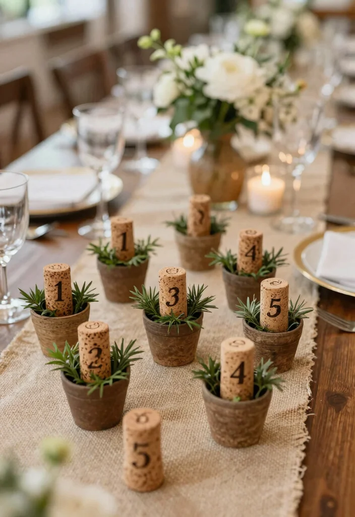 16 Wedding Table Numbers 2026 Trending Ideas That Feel Creative - 4. Cork Table Numbers 1