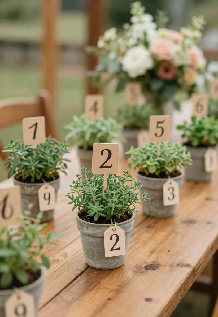 16 Wedding Table Numbers 2026 Trending Ideas That Feel Creative - 7. Herb and Spice Table Numbers 1