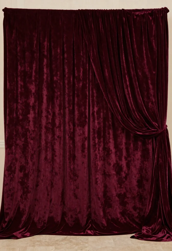 17 Burgundy Wedding Backdrop Ideas With Rich Romantic Vibes - 9. Burgundy Velvet Backdrop 1