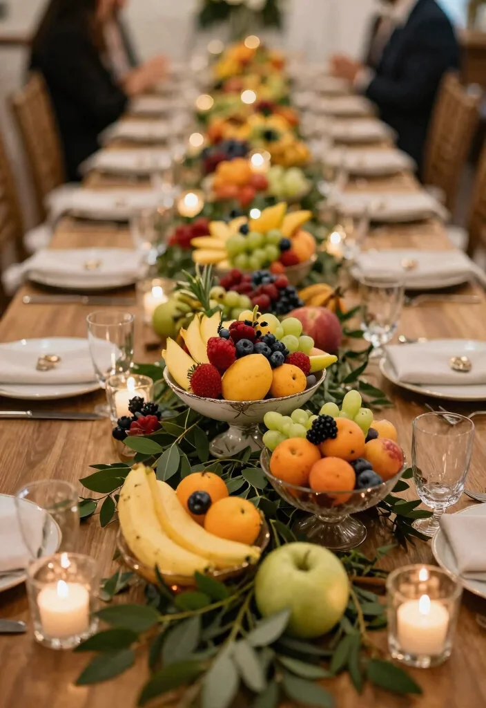 17 Decorations for Wedding Reception Ideas That Impress Guests - 10. Edible Centerpieces 1