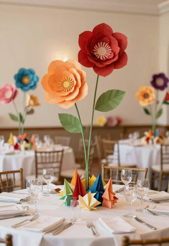 17 Decorations for Wedding Reception Ideas That Impress Guests - 11. Handmade Paper Decorations 1