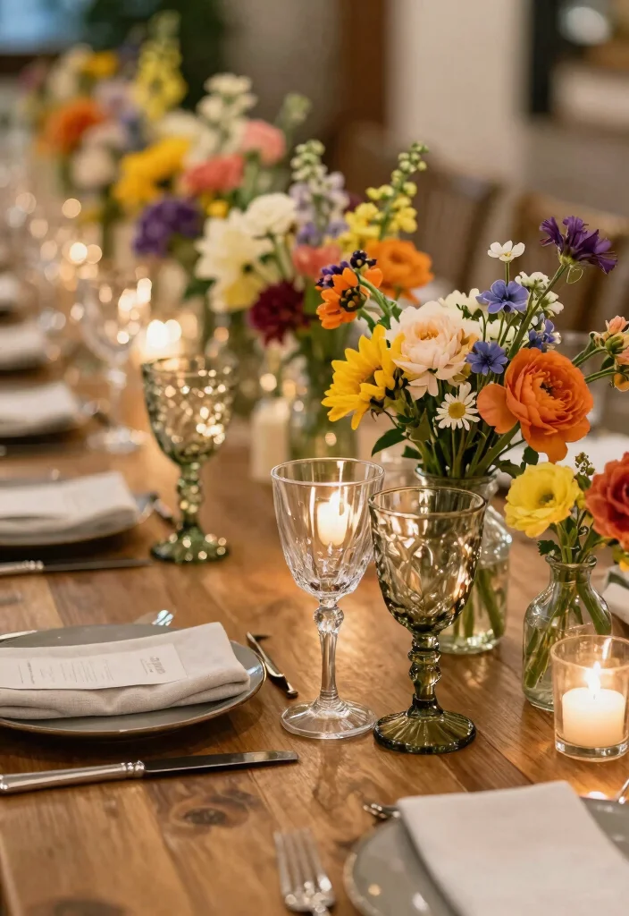 17 Decorations for Wedding Reception Ideas That Impress Guests - 5. Upcycled Glassware 1