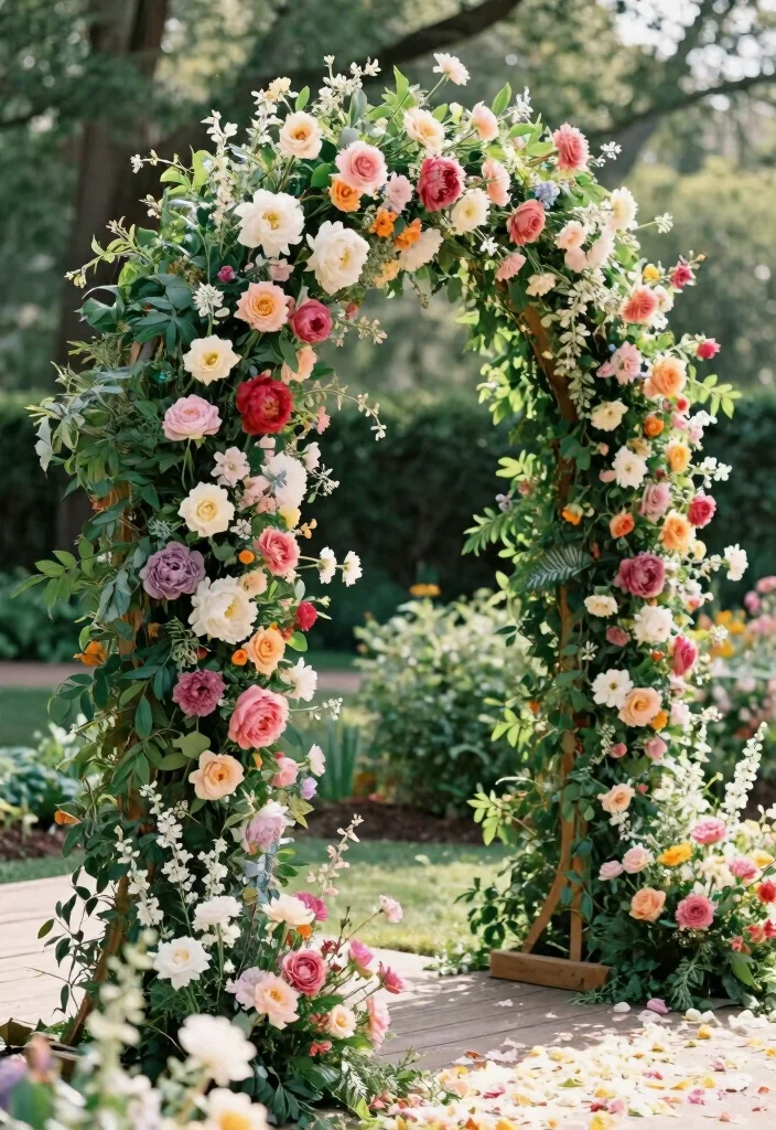 17 Garden Wedding Backdrop Ideas With Natural Romance - 1. Whimsical Floral Arches 1
