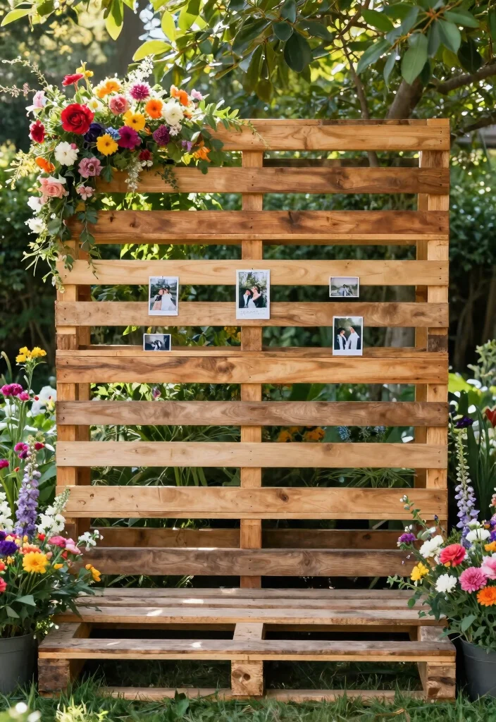 17 Garden Wedding Backdrop Ideas With Natural Romance - 15. Rustic Wood Pallets 1