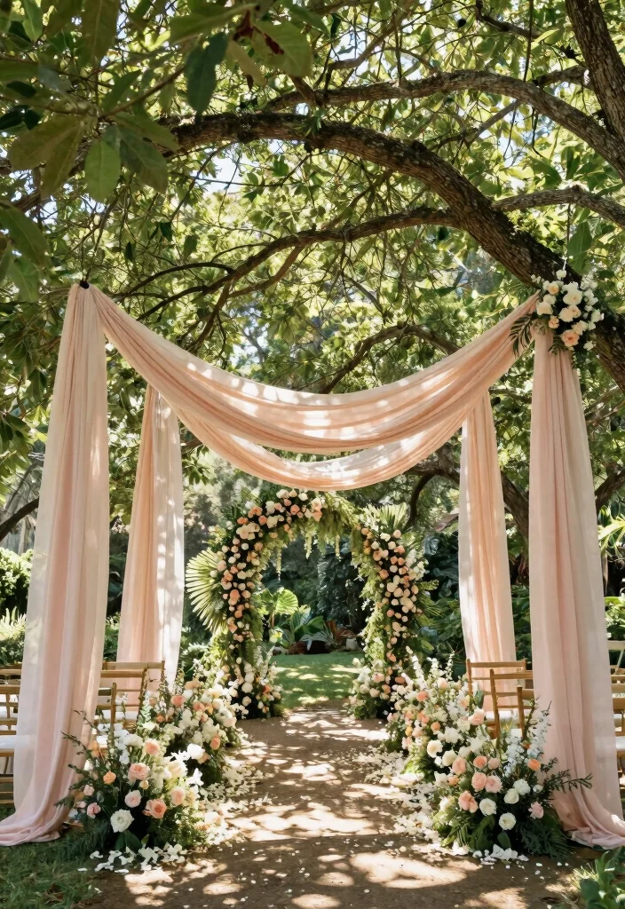 17 Garden Wedding Backdrop Ideas With Natural Romance - 17. Tree Canopies 1