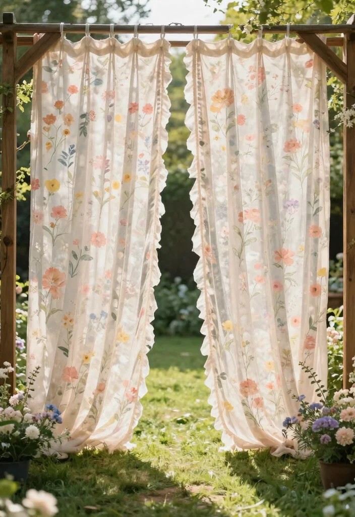 17 Garden Wedding Backdrop Ideas With Natural Romance - 4. Floral Curtains 1