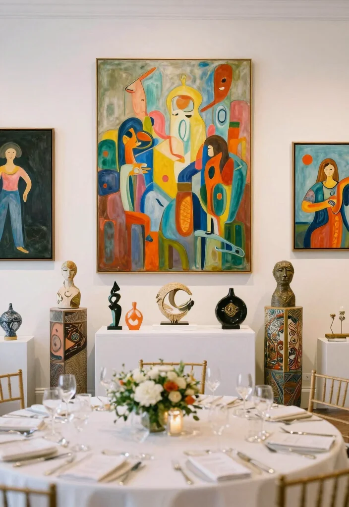17 Luxury Wedding Decor Reception Decorations Ideas That Shine - 14. Incorporating Local Art 1