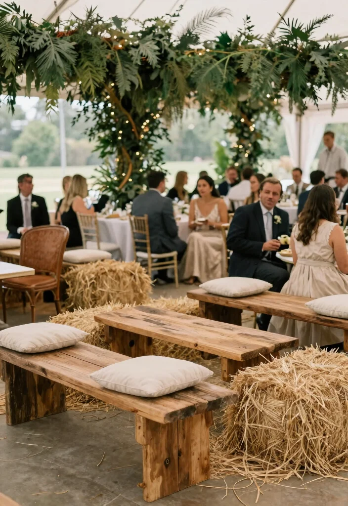 17 Luxury Wedding Decor Reception Decorations Ideas That Shine - 15. Eco-Friendly Seating Arrangements 1