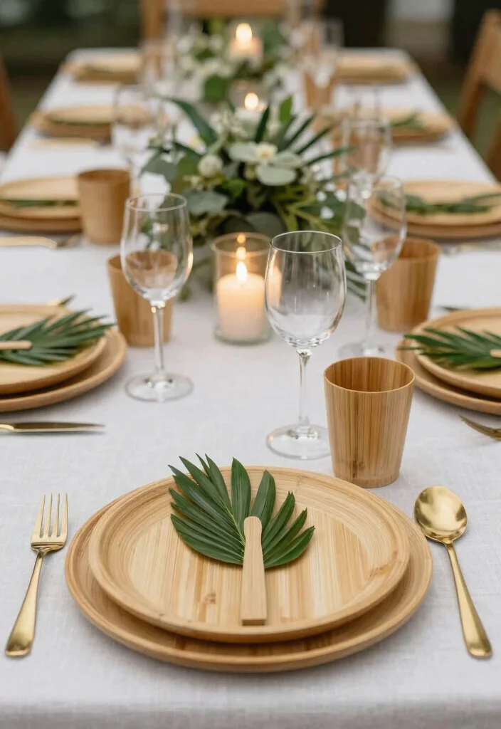 17 Luxury Wedding Decor Reception Decorations Ideas That Shine - 2. Biodegradable Tableware 1