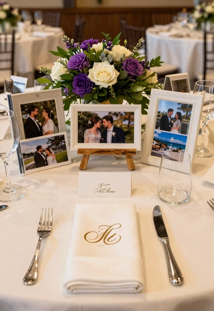 17 Purple and White Wedding Decorations Ideas With Soft Elegance - 11. Personalized Details 1