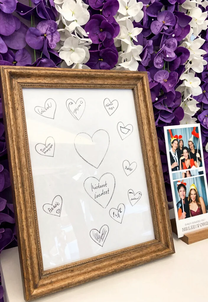 17 Purple and White Wedding Decorations Ideas With Soft Elegance - 12. Unique Guest Book Ideas 1