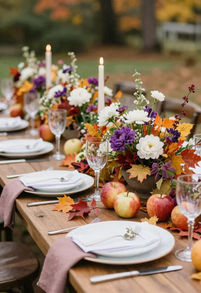 17 Purple and White Wedding Decorations Ideas With Soft Elegance - 16. Seasonal Elements 1