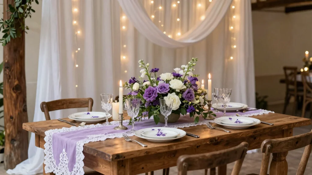 17 Purple and White Wedding Decorations Ideas With Soft Elegance