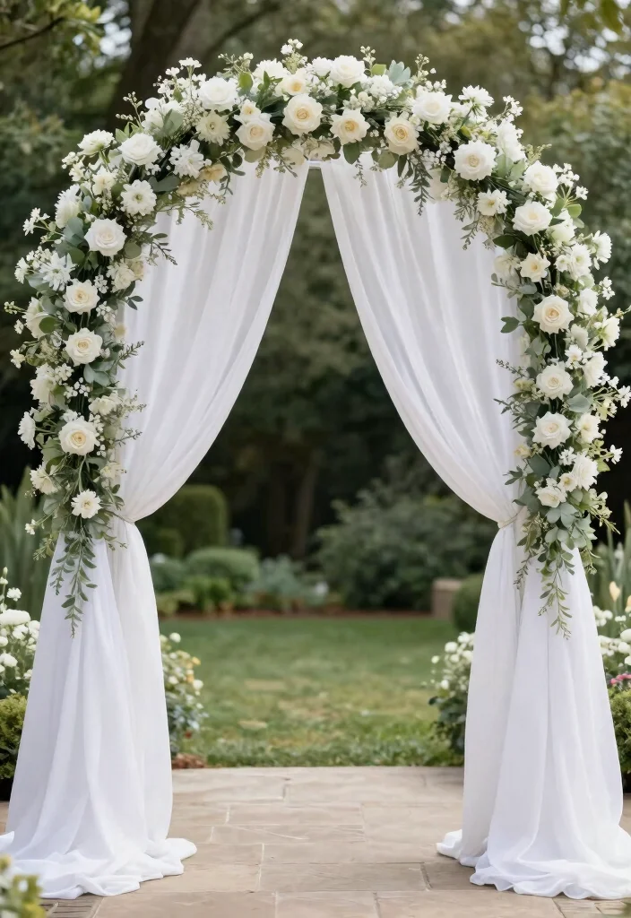 17 Wedding Decorations Entrance Ideas That Wow From First Look - 10. Archways with Draped Fabrics 1