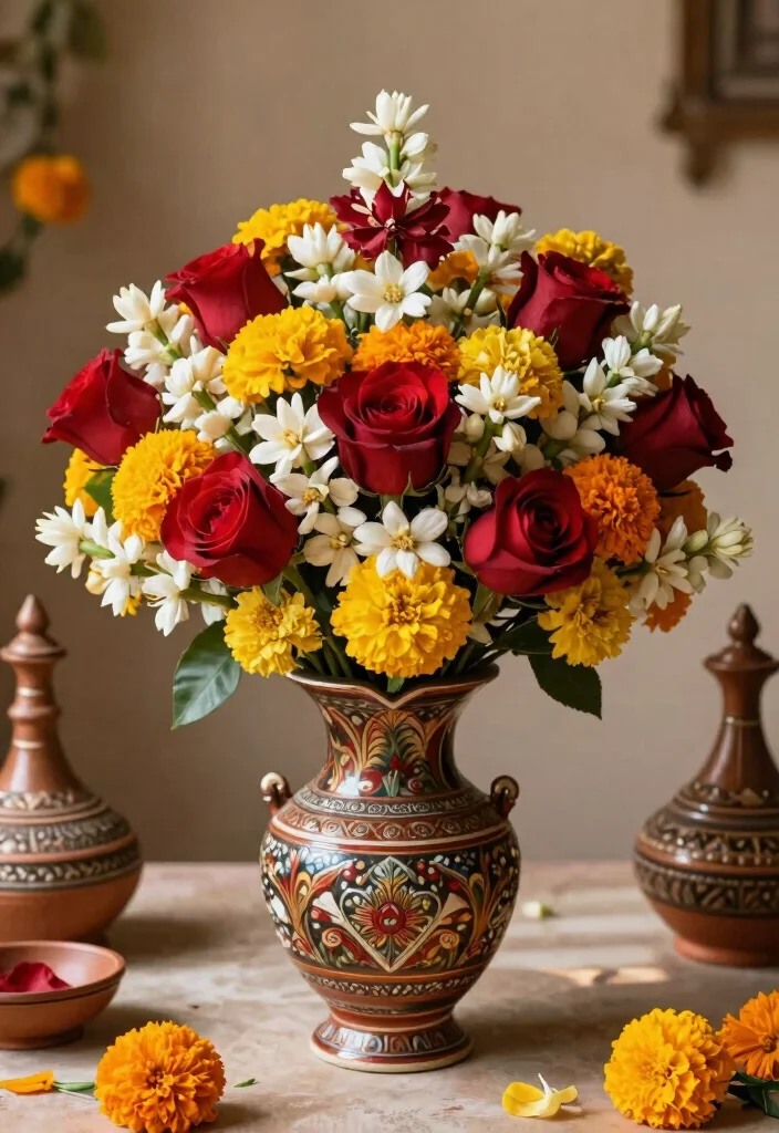 17 Wedding Room Decorations Pakistani Ideas With Rich Detail - 1. Traditional Floral Arrangements 1