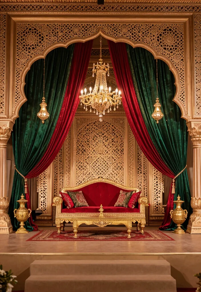 17 Wedding Stage Decorations Indian Ideas With Regal Touch - 2. Royal Mughal Theme 1