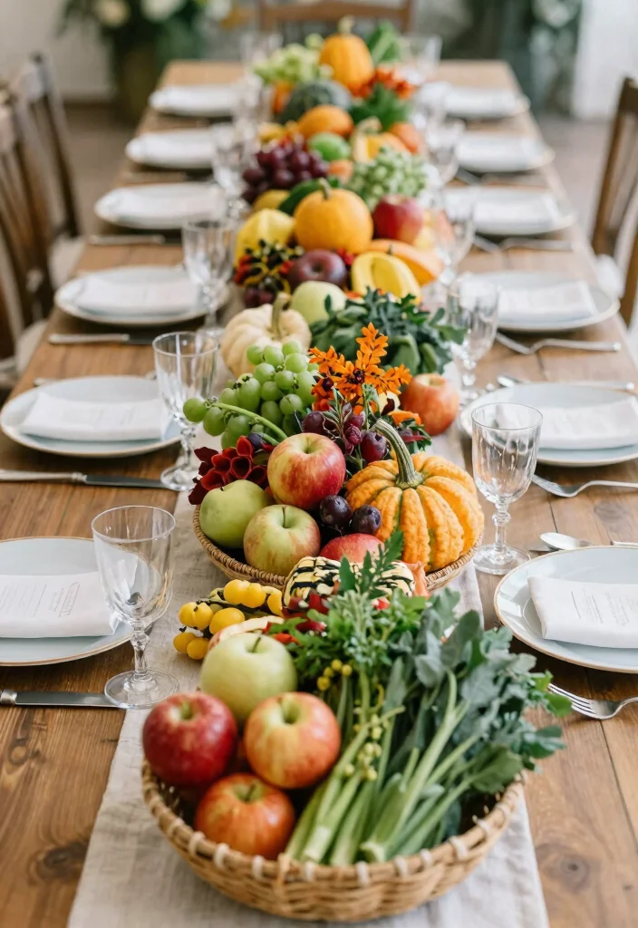 17 Wedding Table Decoration Ideas That Look Elegant - 14. Seasonal Fruit and Vegetable Arrangements 1
