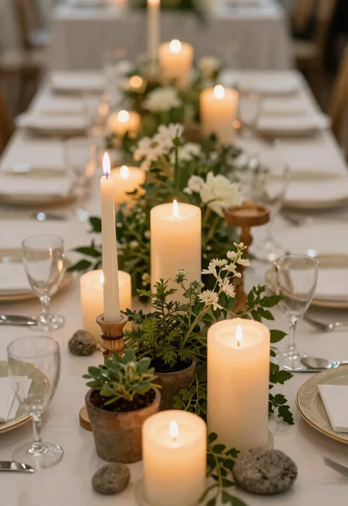 17 Wedding Table Decoration Ideas That Look Elegant - 17. Elegant Candle Arrangements 1