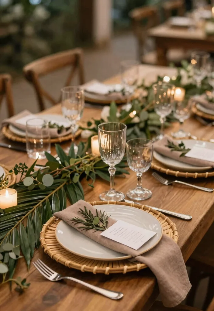 17 Wedding Table Decoration Ideas That Look Elegant - 4. Biodegradable Tableware 1