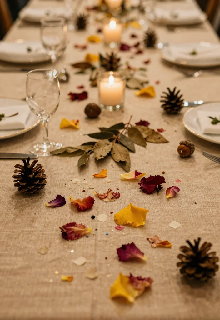 17 Wedding Table Decoration Ideas That Look Elegant - 7. Eco-Friendly Confetti and Table Scatter 1