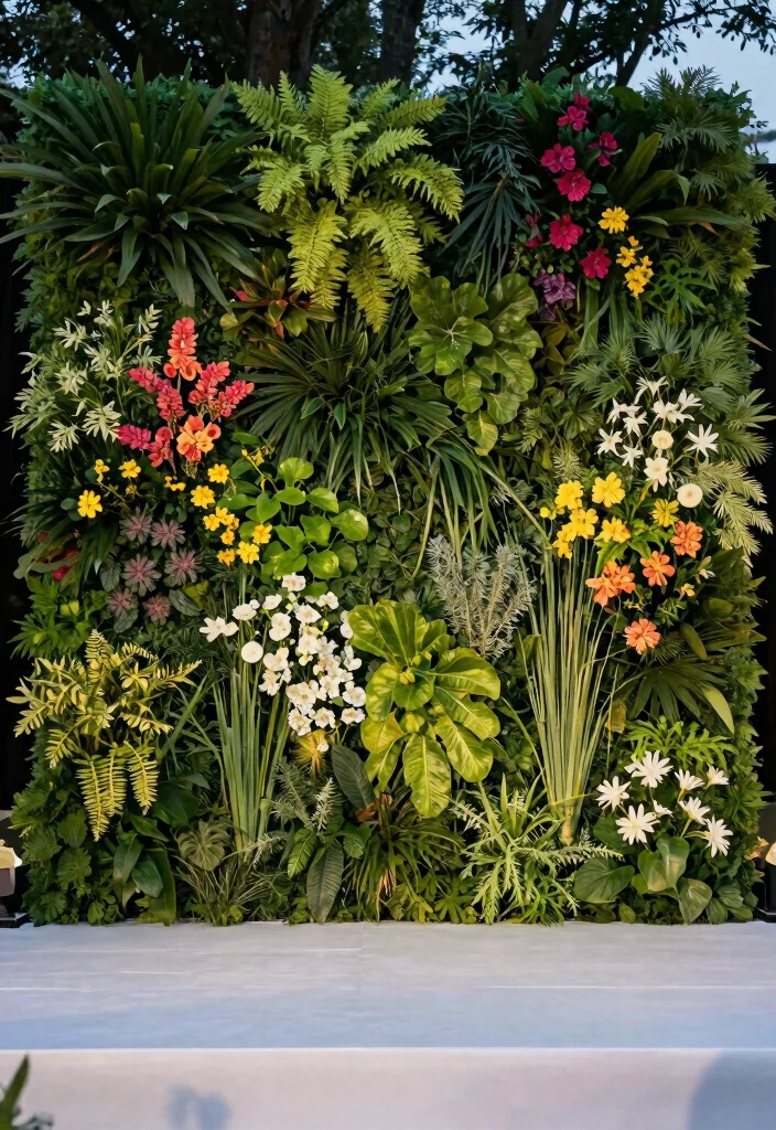 18 Big Stage Decorations Wedding Ideas With Grand Impact 56 18 Big Stage Decorations Wedding Ideas With Grand Impact - 16. Vertical Gardens 1