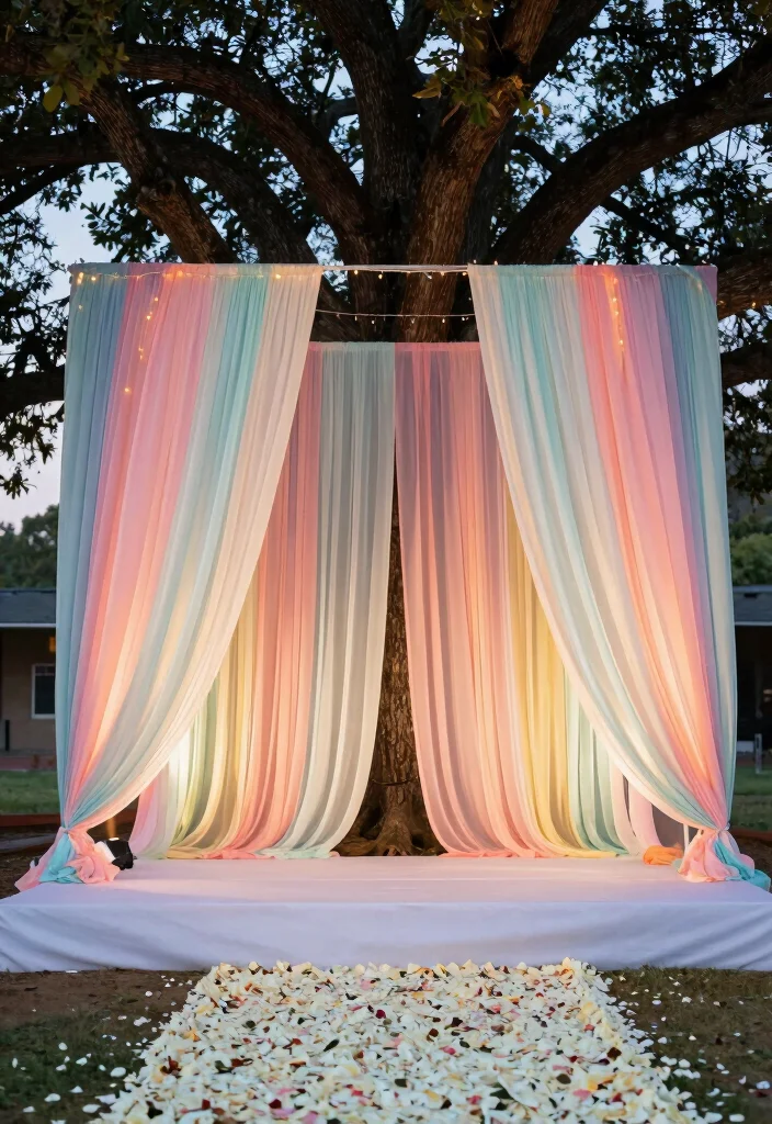 18 Big Stage Decorations Wedding Ideas With Grand Impact 12 18 Big Stage Decorations Wedding Ideas With Grand Impact - 2. Elegant Draping 1