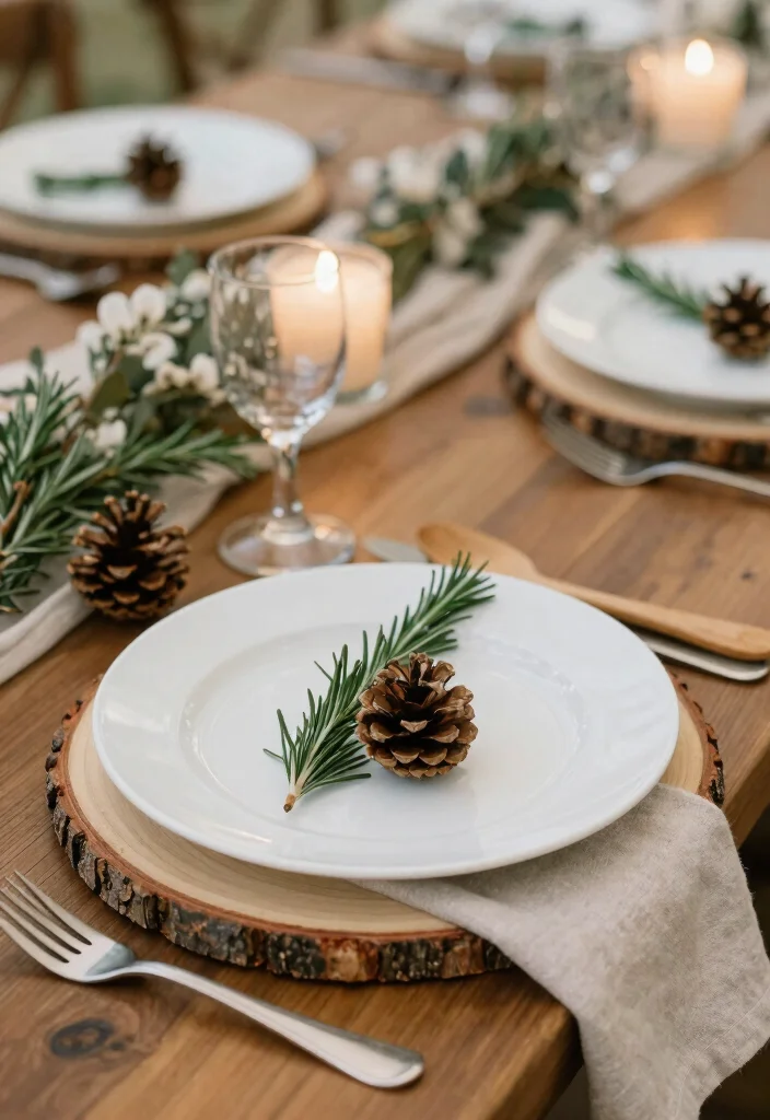 18 Fall Wedding Table Decorations Ideas With Autumn Warmth - 1. Rustic Elegance with Wood Slice Chargers 1