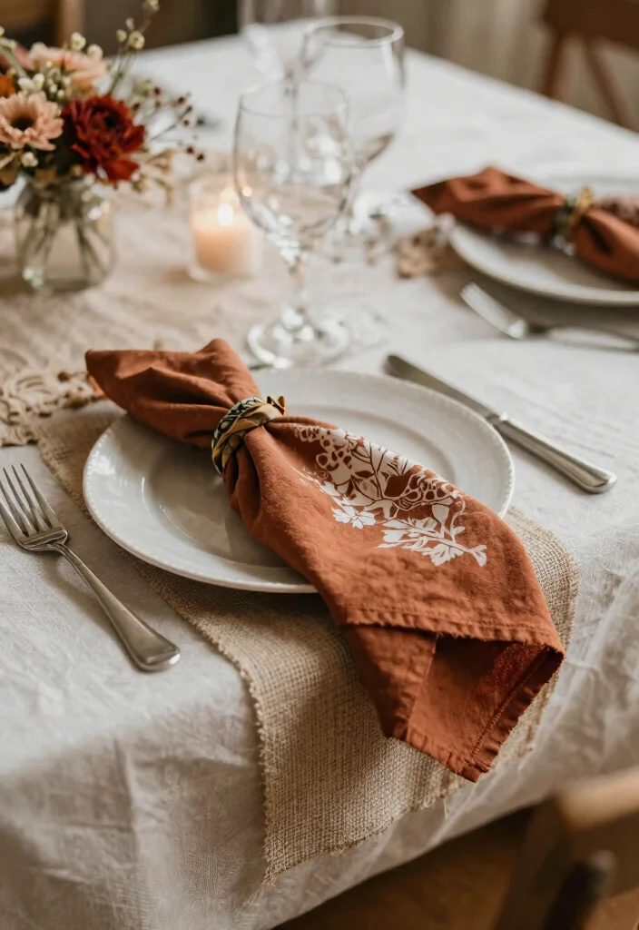 18 Fall Wedding Table Decorations Ideas With Autumn Warmth - 10. Layered Textiles for Depth 1