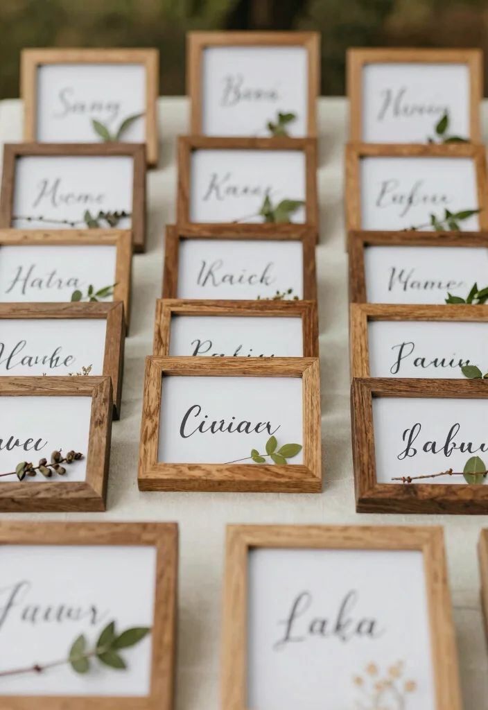 18 Fall Wedding Table Decorations Ideas With Autumn Warmth - 17. Nature-Inspired Table Names 1