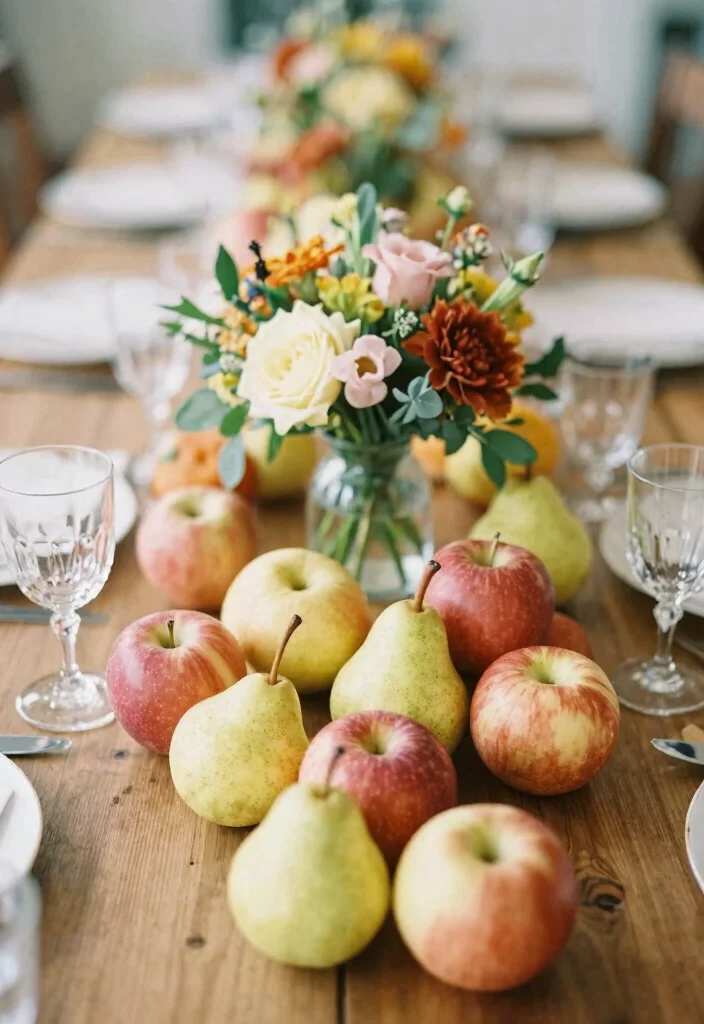 18 Fall Wedding Table Decorations Ideas With Autumn Warmth - 6. Seasonal Fruit Accents 1
