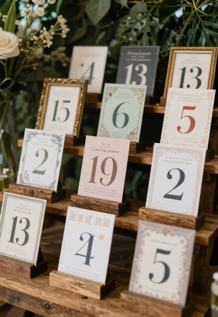 18 Farm Wedding Decorations Ideas With Rustic Charm - 12. Vintage Table Numbers 1