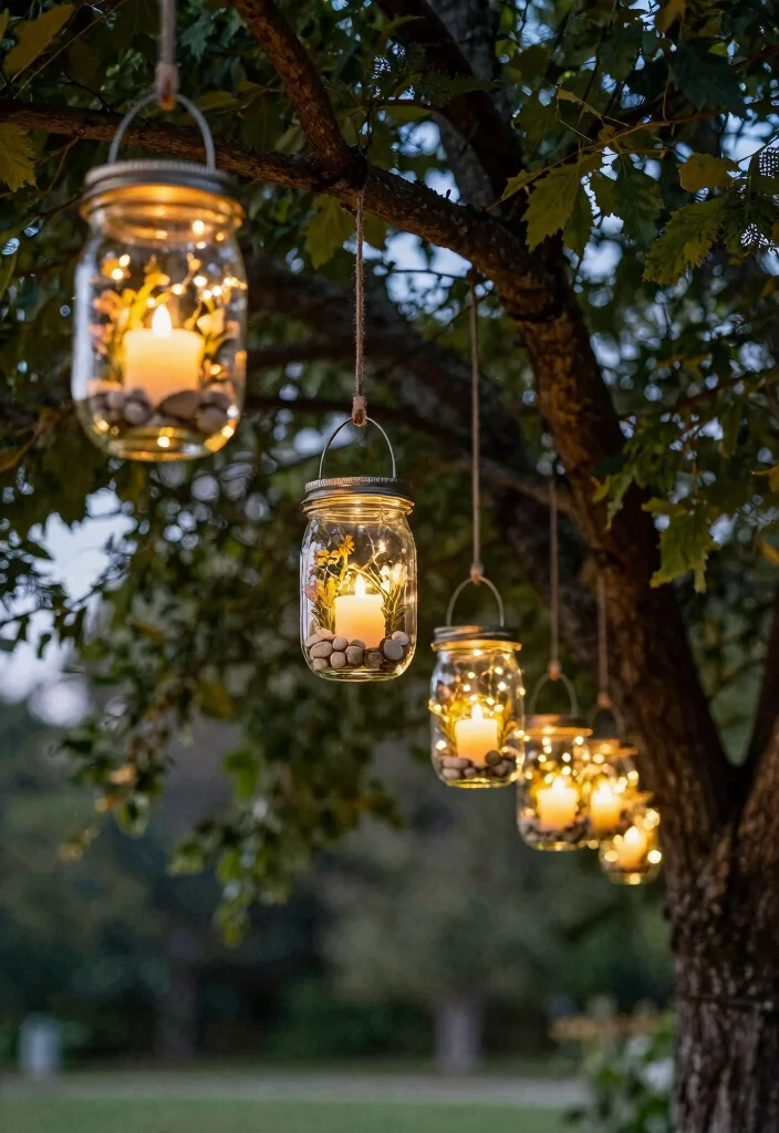 18 Farm Wedding Decorations Ideas With Rustic Charm - 5. Mason Jar Lanterns 1