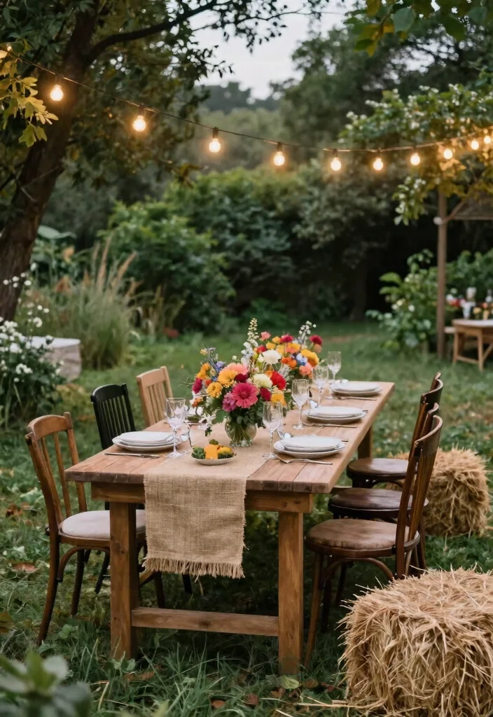 18 Farm Wedding Decorations Ideas With Rustic Charm - 6. Farm Table Settings 1