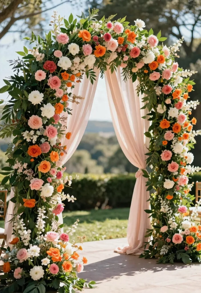 18 Indian Wedding Backdrop Decorations Ideas With Royal Detail - 1. Majestic Floral Arch 1
