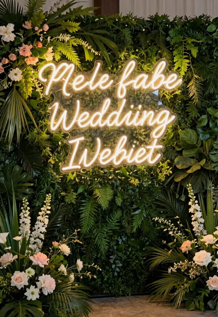 18 Indian Wedding Backdrop Decorations Ideas With Royal Detail - 13. Creative Neon Signs 1