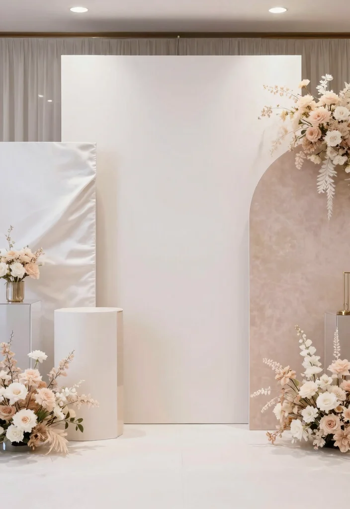 18 Indian Wedding Backdrop Decorations Ideas With Royal Detail - 8. Elegant Monochrome 1