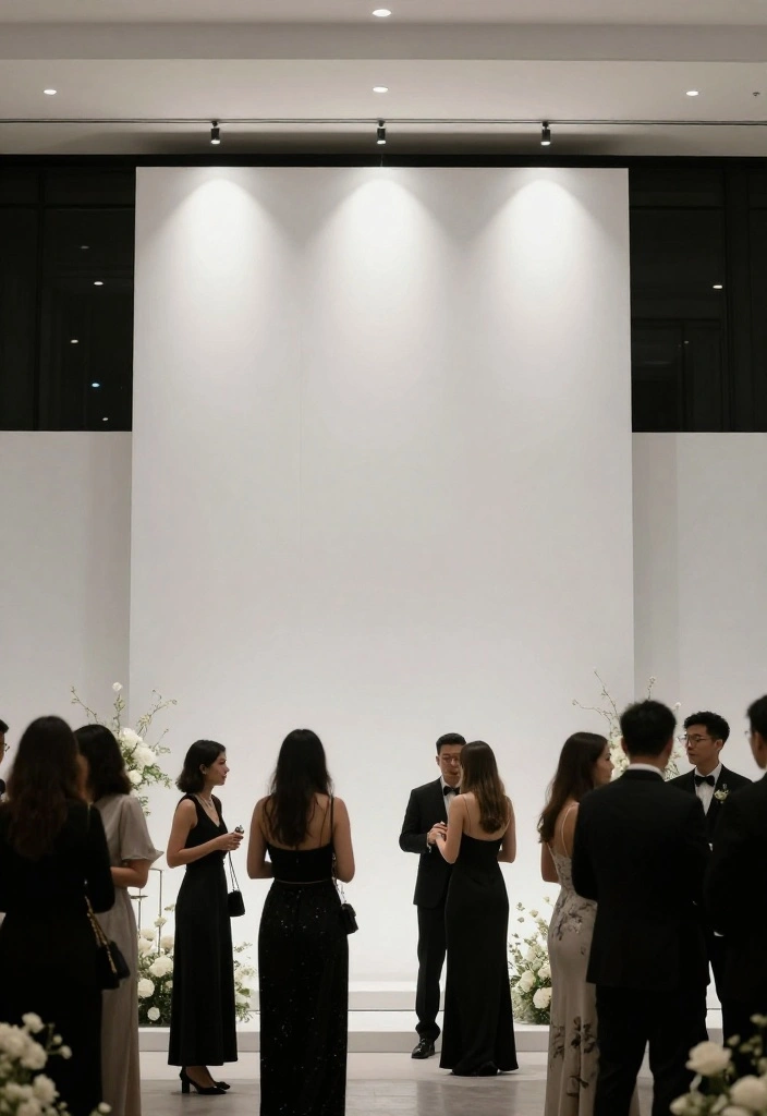 18 Luxury Wedding Backdrop Ideas That Feel Ultra Glam - 10. Minimalist White Walls 1