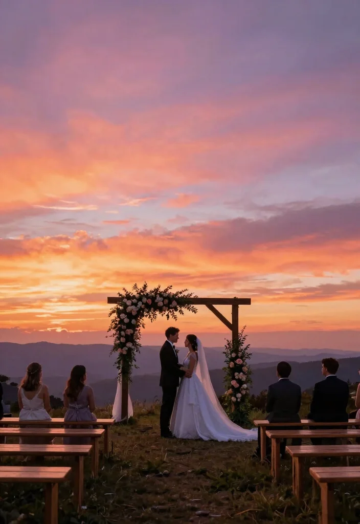 18 Luxury Wedding Backdrop Ideas That Feel Ultra Glam - 11. Romantic Sunset Backdrops 1